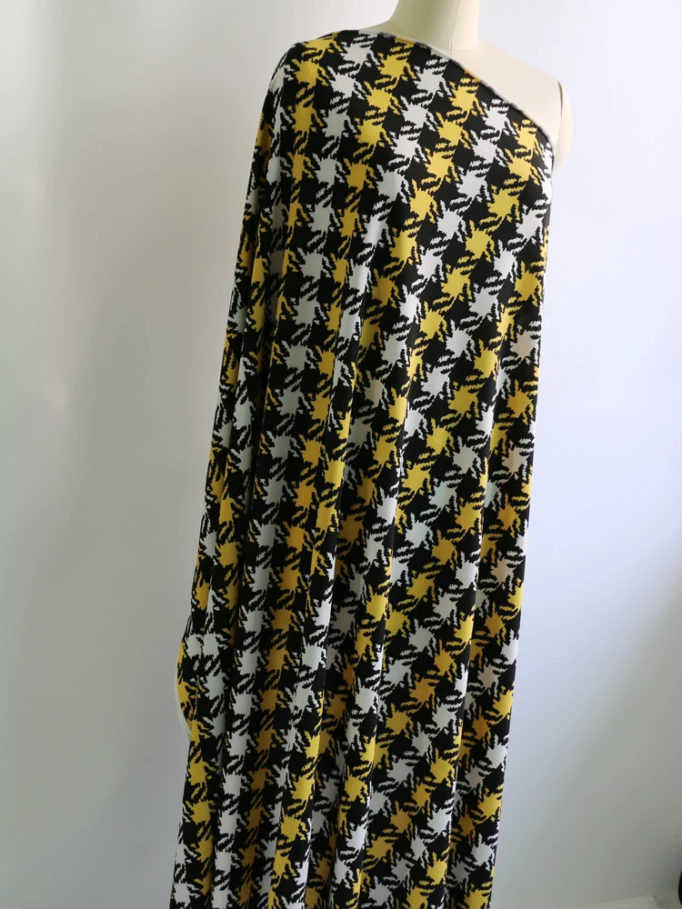 Цветочный геометрический стрейч качественный трикотаж Джерси Материал полиэстер лайкра ткань креп платье юбка текстиль двора