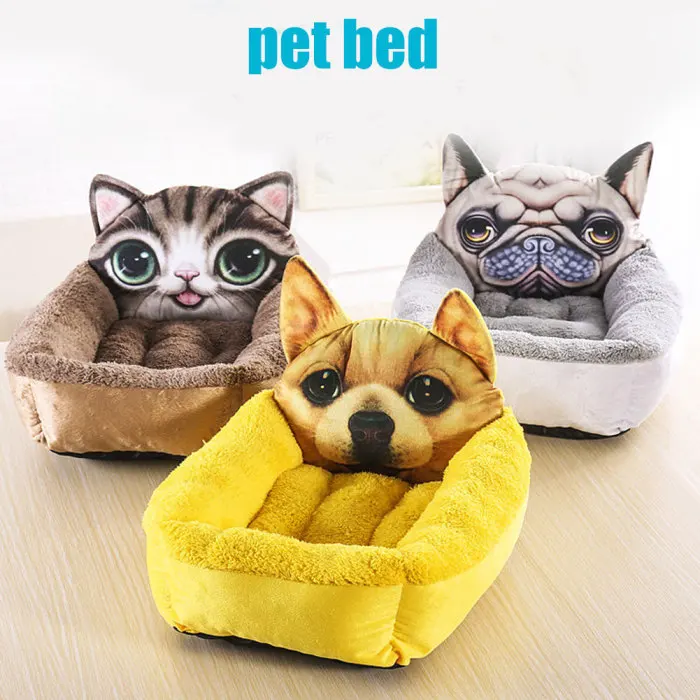 Pet Dog Nest Soft Comfortable Cartoon Printed Warm Cats House Sleeping Bag Mat Pet Supplies SLC88