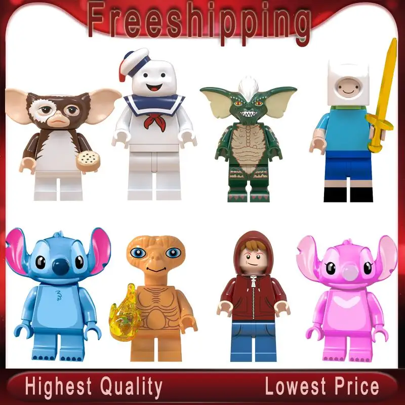 

Stitch ET Elliott Angie Gizmo Stay Puft Finn Stripe Building Blocks Toys for Children Gift Gremlins WM6049