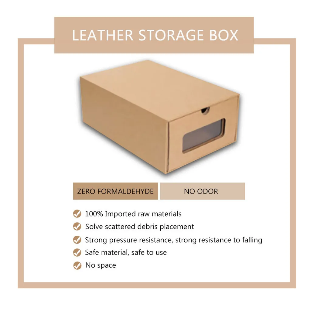 Thickened Kraft Shoes Box Rectangular Cardboard Shoes Containers Case Dustproof Transparent Drawer Shoebox Rangement Chaussure