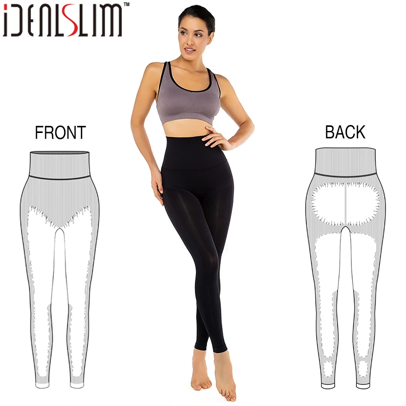 IDEALSLIM компрессионные штаны для йоги колготки с завышенной талией спортивные Леггинсы женские чулки контроль Трусики обтягивающие брюки
