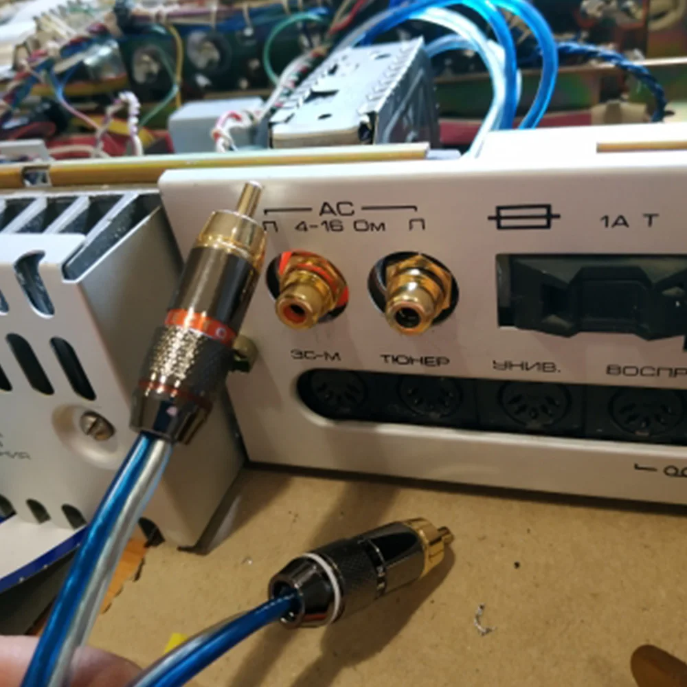 Позолоченный разъем RCA Jack 1 пара монтажный корпус аудиоразъем штекер с гайкой