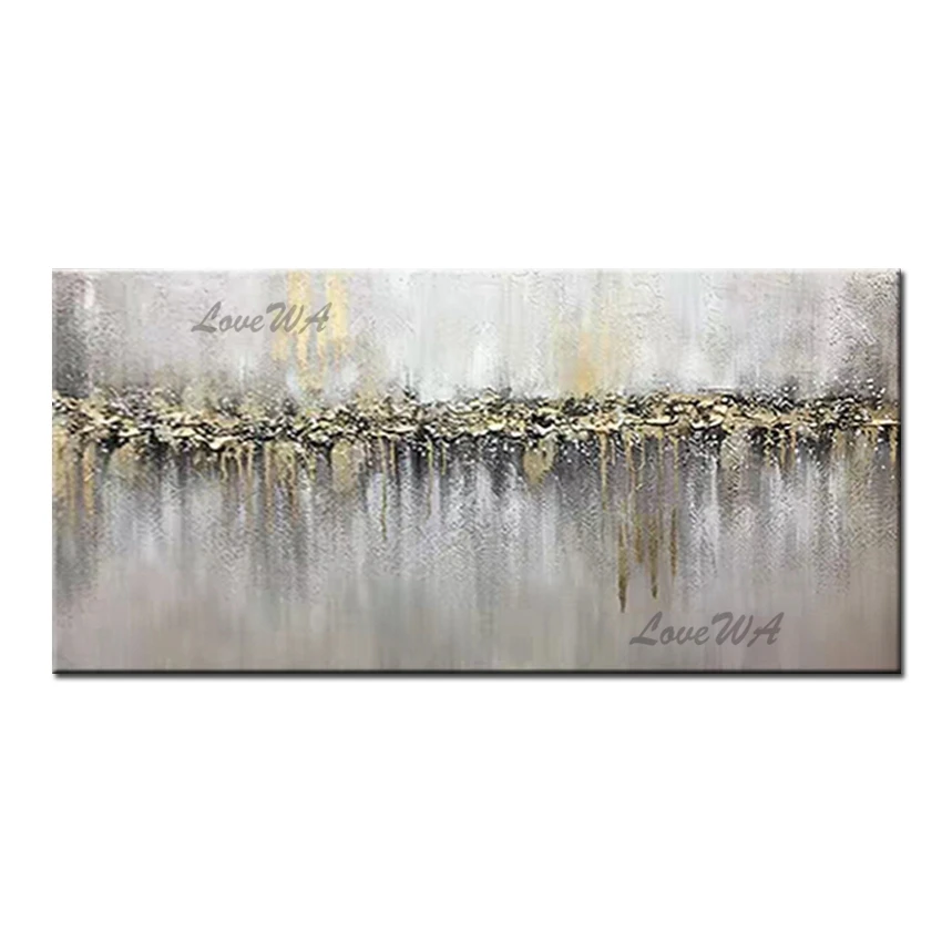 Абстрактная Золотая текстура Чистая ручная роспись маслом Тяжелая Текстура на