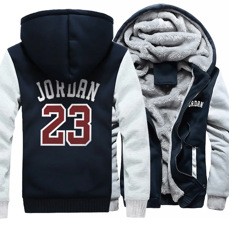 Мужские толстовки Jordan 23, Толстая куртка, зимние толстовки, реглан, мужская уличная куртка, Толстая куртка, толстовки в стиле хип-хоп Харадзюку - Цвет: gray dark blue 6
