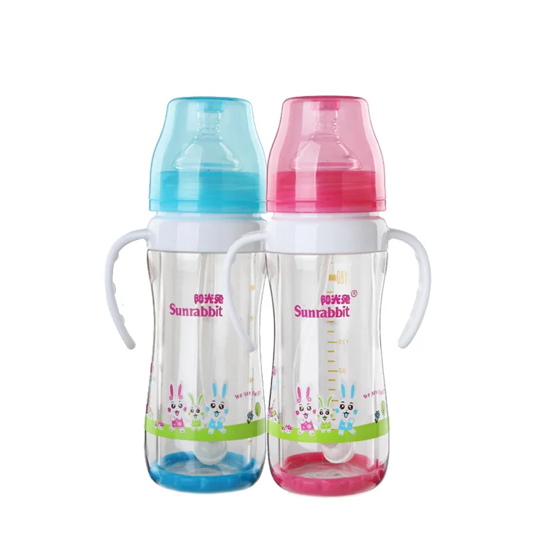 

220ml Newborn Infant Glass Feeding Bottles Wide Aperture Handle Fruit Juice Feeding Bottle Pacifier Wechat Business