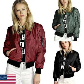 

Plus Size Women Casual Slim Zipper Jacket Coat Ladies Long Sleeve OL Outwear Top