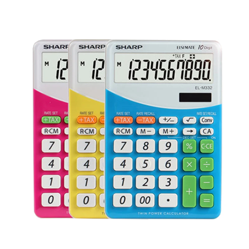 Cor dos Desenhos Sharp Calculadora Desktop Animados Bonito Solar Elm332 Crianças Científica Promocional El-m332 4 - Imagem 4