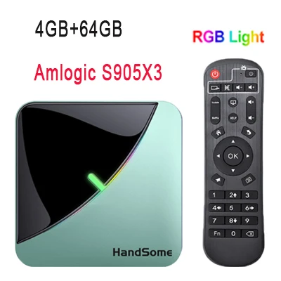 8k android 9,0 smart tv box amlogic s905x3 netflix youtube медиаплеер 4 Гб ОЗУ emmc 64 Гб приставка a95x f3 air для iptv - Цвет: 4GB 64GB Standard