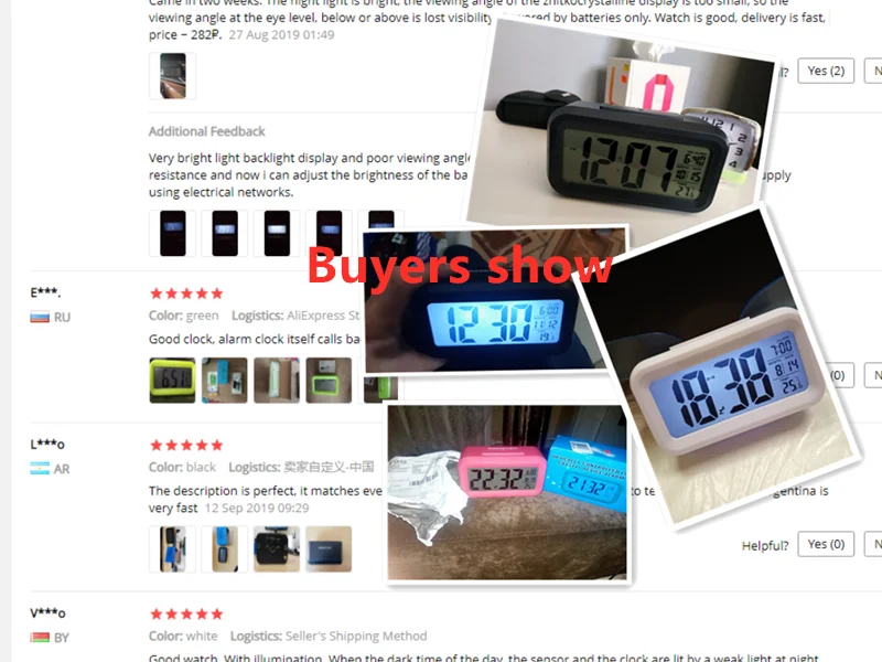 LED Large Display Digital Electronic Alarm Clock Smart Night Light Function With Snooze Calendar For Home Office Travel