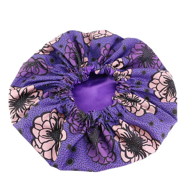 New Extra Large Satin Lined Bonnet Women Big Size Beauty Print Satin Silk Bonnet Sleep Night Cap Head Cover Bonnet Hat Wholesale style434-2