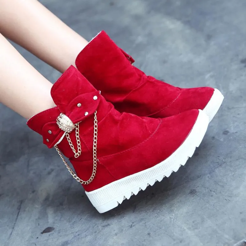 

Women's Boots 2019 Winter New Snow Boots Women's Tube Casual Bow Snow Boots Warm Cold Burning Feet Women's Boots Cotton Shoes