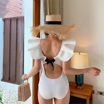 

Women's Swimsuit Swimwear Woman Swimsuits One Piece Women Womens Swim Wear 2020 New White Feeling Japan Korea Backless Female