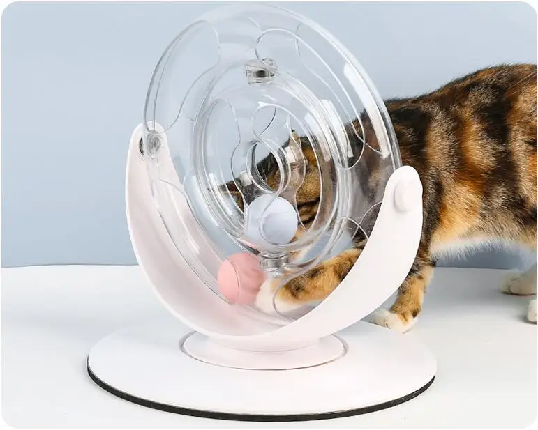 HIPET Забавный Кот игрушка для домашних животных Щенок Котенок игральные игрушки интерактивный 360 ° вращающийся мяч на направляющей Развивающие Игрушки для маленьких кошек
