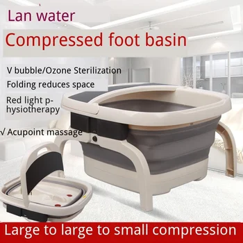 

Fully Automatic Heating Folding Electric Foot Bath Plastic Silicone Multi-function Constant Temperature Foot Massager Household