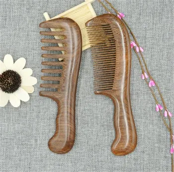 

30 pcs/lot Wooden comb Salon Waist Fragrance Anti Static Long Wide Tooth Detangle Natural Sandalwood Comb Massage Hair Tool