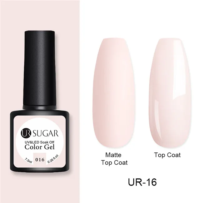 Ur Sugar 7,5 мл матовое верхнее покрытие замочить от УФ светодиодный Гель-лак для нейл-арта матовый эффект маникюр Дизайн ногтей гель лак - Цвет: UR-16