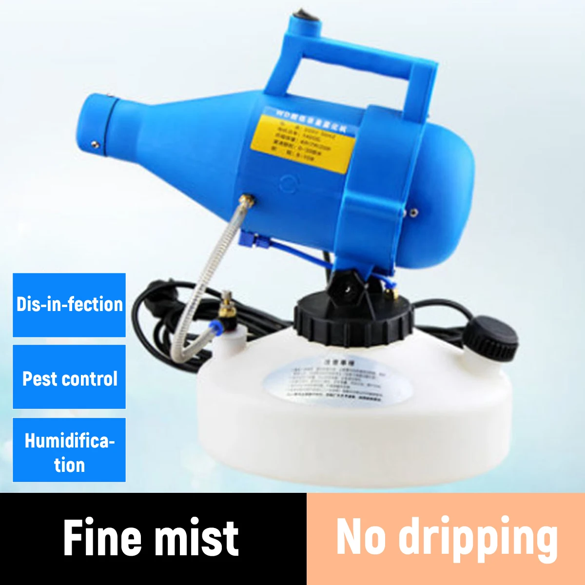 Electric ULV Fogger Portable Ultra-Low Volume Atomizer Sprayer Fine Mist Blower Pesticide Nebulizer 4.5L Insecticide Nebulizer