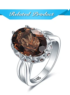 JewelryPalace огромное подлинное кольцо с дымчатым кварцем 925 пробы серебряные кольца для женщин обручальное кольцо серебро 925 драгоценные камни ювелирные изделия