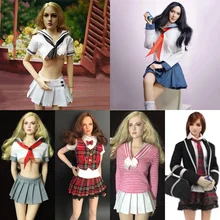 

1/6 Scale Female Clothes School Uniforms Pleated Skirt Suit Accessories for 12 inch Action Figure Body Model
