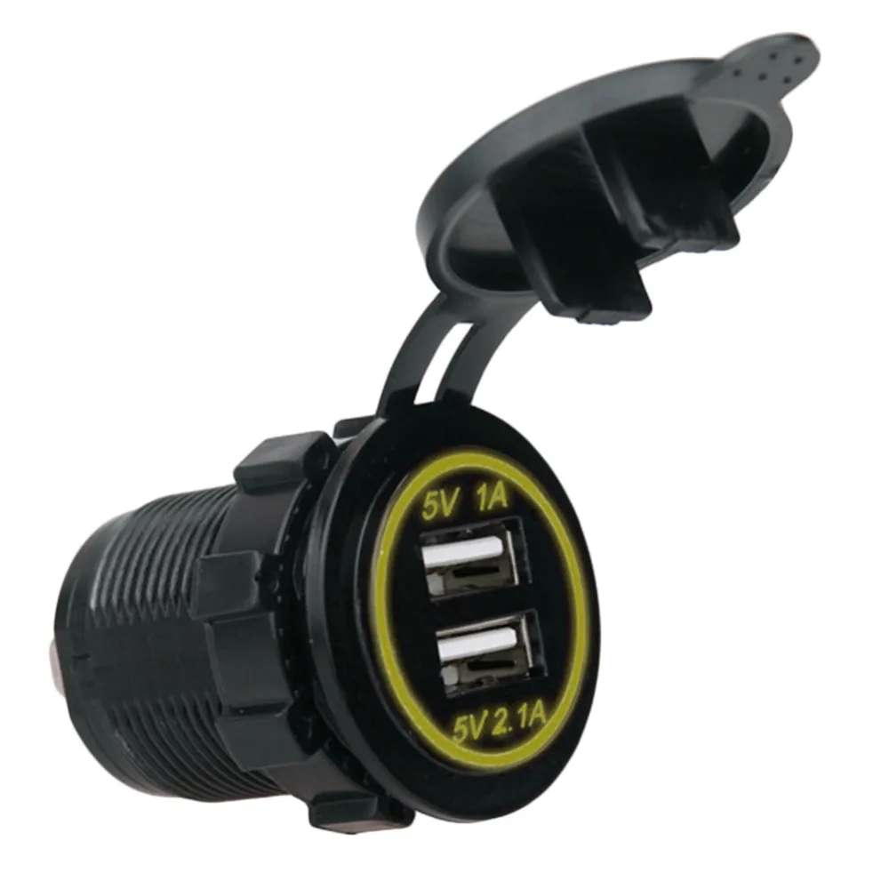 12V 24V мотоциклов автомобиля с двумя портами USB Зарядное устройство гнездо 5V 4.2A адаптер Мощность розетки