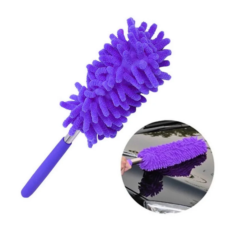 purple Регулируемая щетка из микрофибра, растягивающаяся, удлиняющая щетка с перьями, антипылезащитная щетка для дома, кондиционер, чистка мебели для автомобиля - Цвет: purple