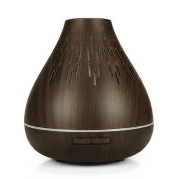 

Air Humidifier Ultrasonic Aroma Essential Oil Diffuser 400Ml Aromatherapy Machine With Wood Grain 7 Color Changing Led Light Dee