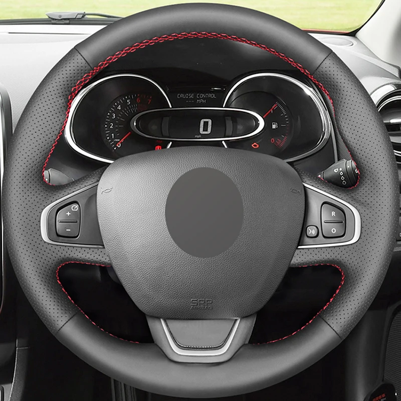 Car Steering Wheel Cover For Renault Clio 4 (IV) Kaptur Captur Steering Wrap Microfiber Leather Hand Sewing steering wheel cover