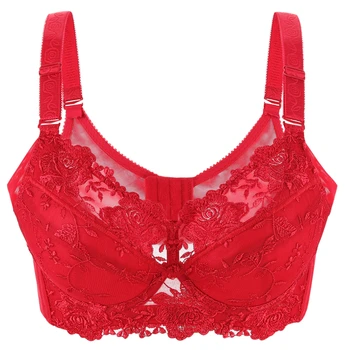 

B C D E F G H Women's Big Size Bra Sexy Lingerie femme Soutien Gorge Push Up Brassiere Underwear Full Cup Sheer Bra Large Cup