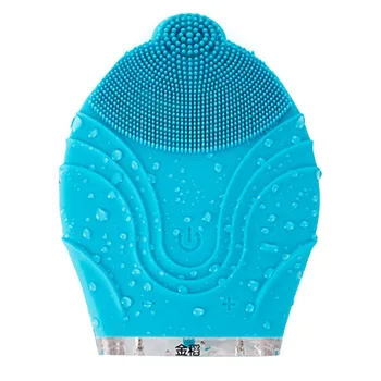 

New arrival USB Rechargeable Electric 3D Facial Cleaning Mini face Cleaner Waterproof Silicone Face Beauty Massager Device Blue