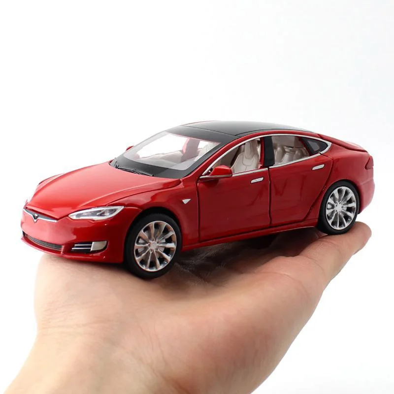 Модель S 1/32 из сплава Tesla игрушечный автомобиль имитация звука светильник для