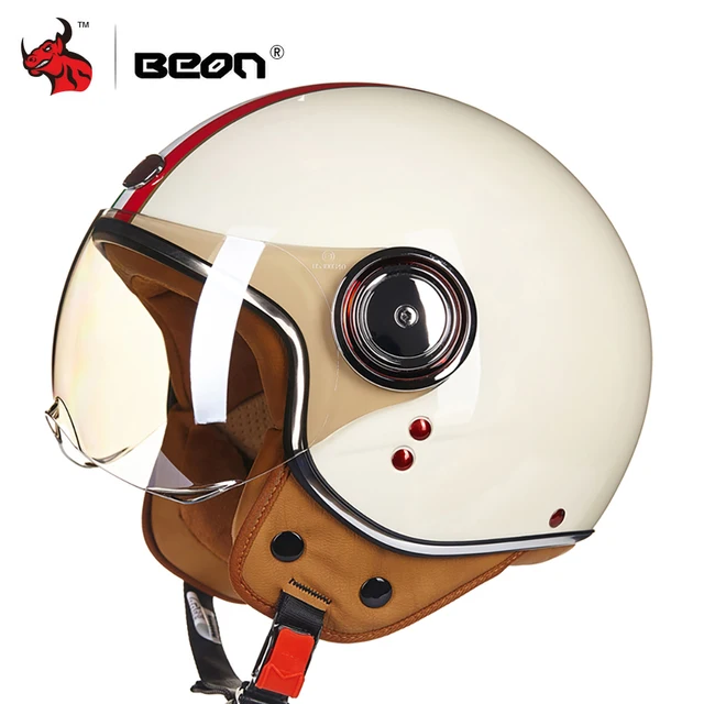 US $38.50 BEON Motorcycle Helmet Chopper 34 Open Face Vintage Helmet Moto Casque Casco Capacete Men Women Sc