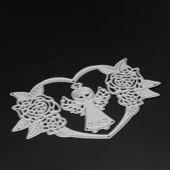 

Angel Heart Frame Metal Cutting Dies Flower Leaf Stencil For DIY Scrapbooking Photo Album Decorative Embossing Paper Card Making