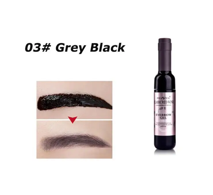 03 Grey Black Макияж для глаз красное вино тату гель для бровей водостойкий отшелушивающий для бровей Тату стойкий краситель гель для бровей крем тушь косметика - Цвет: 03 Grey Black