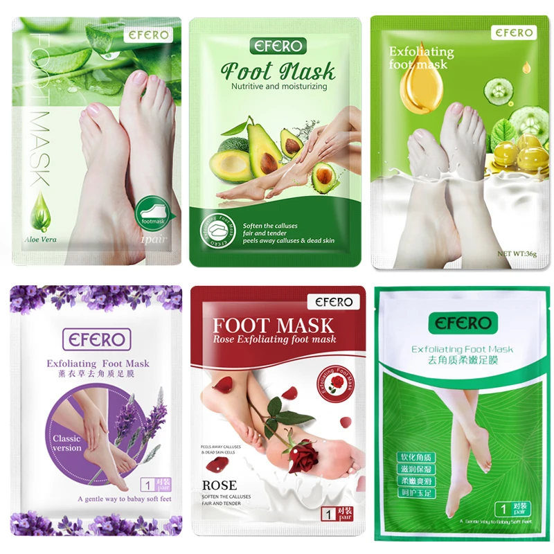 

6Pair Moisturizing Feet Mask for Pedicure Socks Dead Skin Remover Calluses Nourishing Feet Care Foot Cream Exfoliating Foot Mask