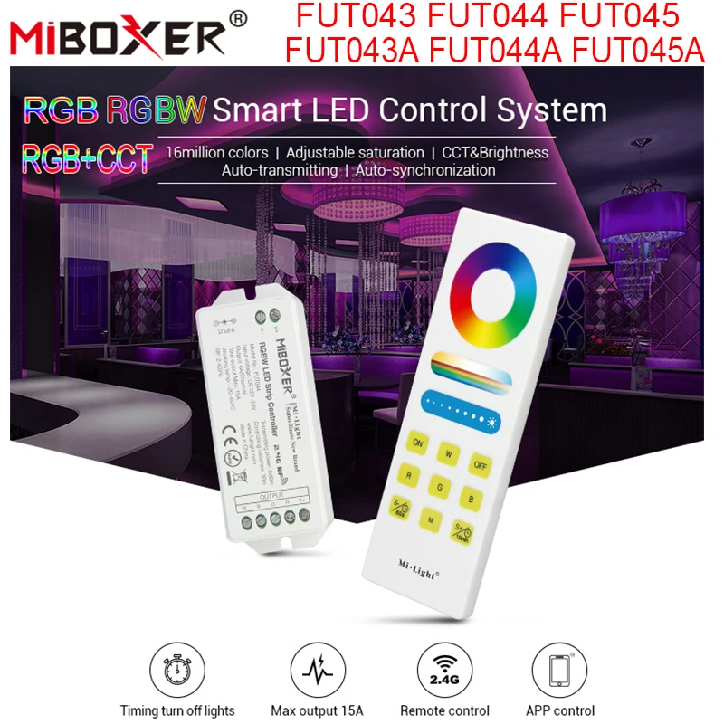 Miboxer FUT043 FUT044 FUT045 RGB RGBW RGB+CCT Function LED Controller Smart Control System for 5050 2835 3528 Strip Ligh | Лампы и