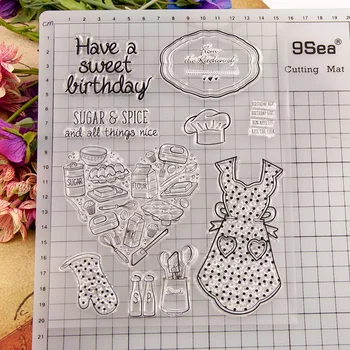 

Background CLEAR STAMP Mom's Kitchen DIY Scrapbook Card Album Paper Craft Silicon Rubber Roller Transparent Stamps