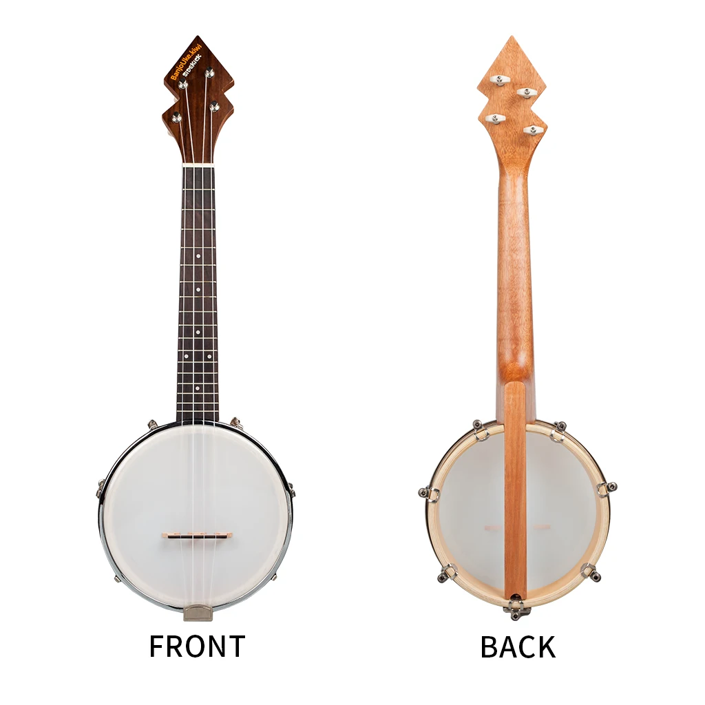 26 дюймов банджо Banjolele миниатюрная гитара укулеле-4-String Винтаж-покрытием с сумкой электронный тюнер