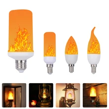 Полная модель, 3W, 7 Вт, 9 Вт, E14, E12, E27, E26, лампочка с пламенем, 85-265 в, светодиодный, с эффектом пламени, креативная лампа, мерцающая, имитирующая атмосферу, Dec