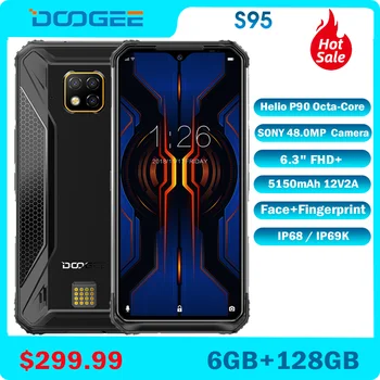 

DOOGEE S95 IP68 Modular Rugged Mobile Phone Helio P90 Octa Core 6GB 128GB 48MP Triple Camera Android 9.0 5150mAh 4G Smartphone