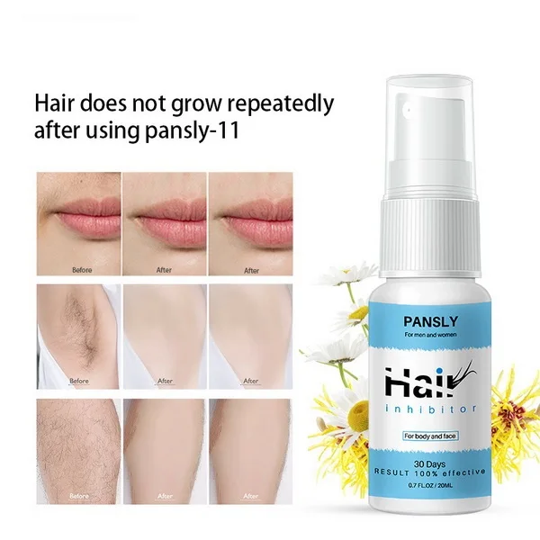 by dhl 100pcs Hair Removal Inhibitor Spray Essence Painless Beard Legs Armpit Smooth Repair Skin Facial Hair Stop Growth Spray