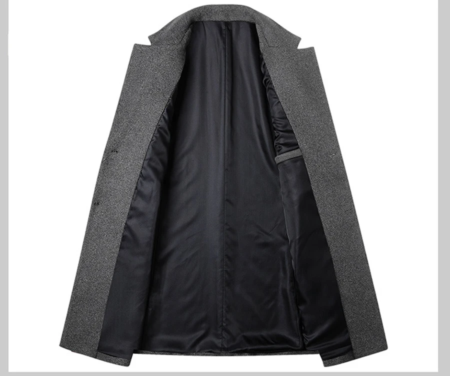 Hot Tide Winter Wool Jacket Men Long Coat Single Breasted Peacoat VogueMen Overcoat Wool Blend Jackets Men Brand Clothing