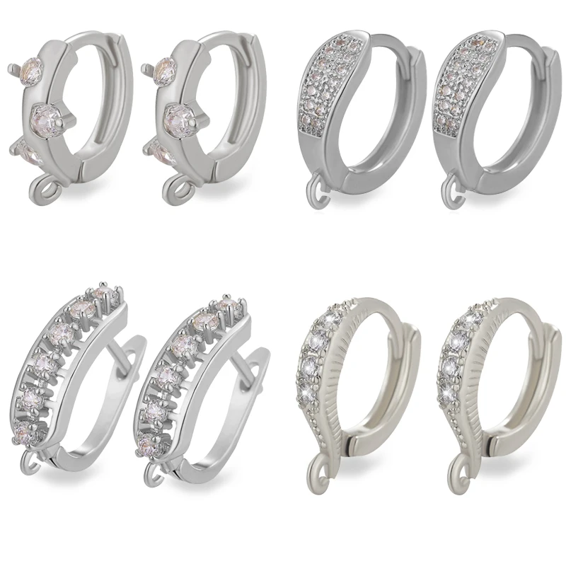 Luxury Handmade DIY Earrings Findings Accessories Fashion Silver Color Ear Wire High Quality Hoop Wedding Earring Hook Clasps | Украшения и