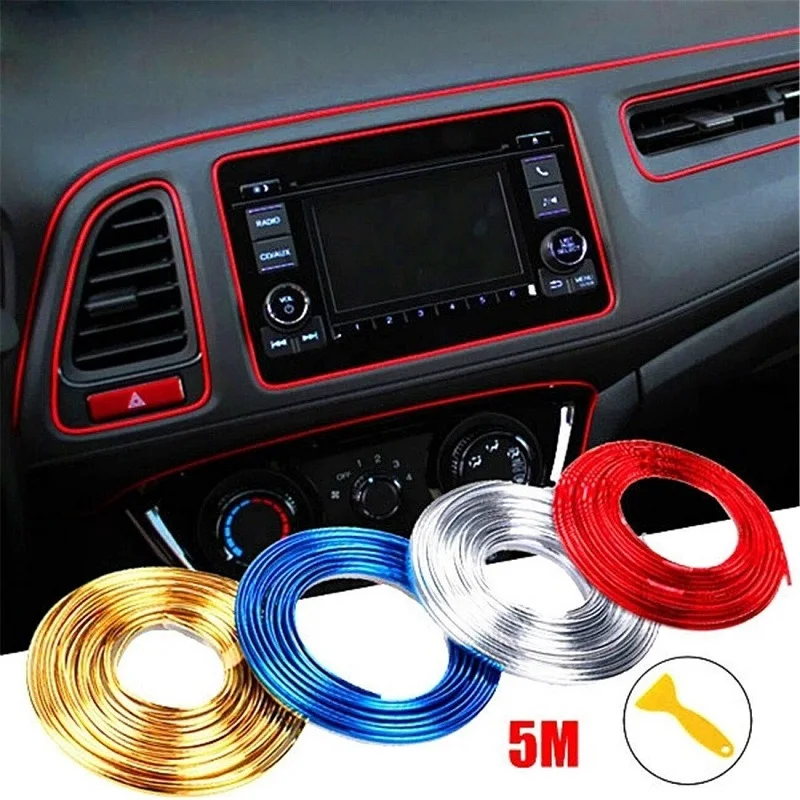

Car Styling Interior Decoration Strips Moulding Trim Dashboard Door Edge Universal For Cars Auto Accessories 5M