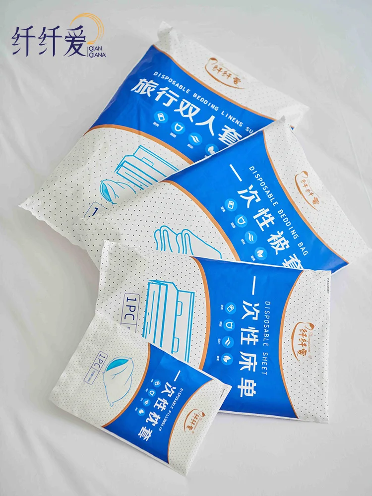 

Pillowcase for Hotel Disposal Bed Sheet Pieces Travel Bedding Article Three Four Quilt Cover Travel China across the Dirty Is