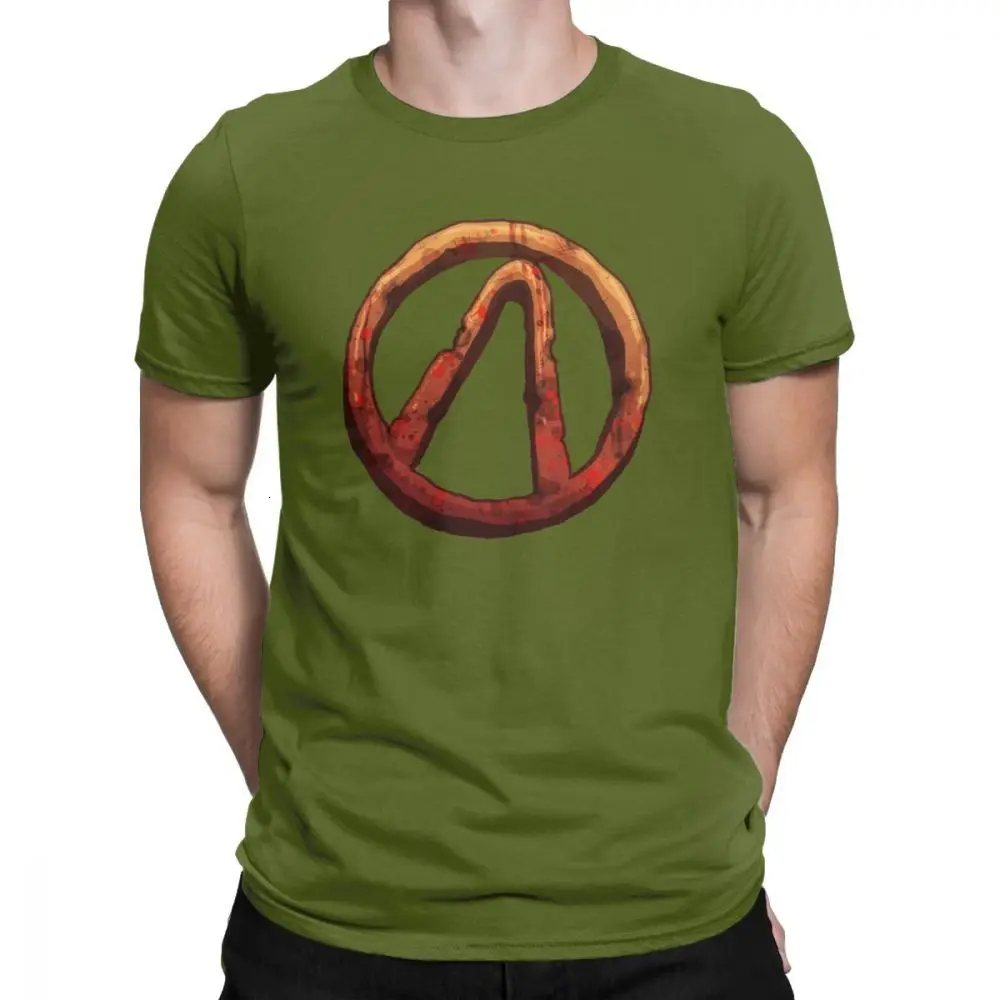 Army Green HKFZ Seal borderland, футболки для мужчин, хлопковая Винтажная футболка, круглый вырез, командное оружие, футболки игры, короткий рукав, топы с принтом - Цвет: Army Green