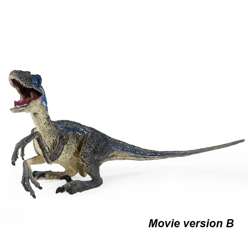 22cm Reallife Dinosaur Solid Model Toys Jurassic Figure Velociraptor Learning Education Biology Toy Gift for Children Decorate - Color: Movie Version
