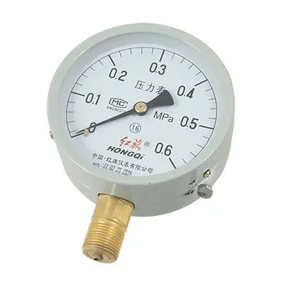 

0.6Mpa 3/4" NPT Connector Round Dial Air Water Gauge