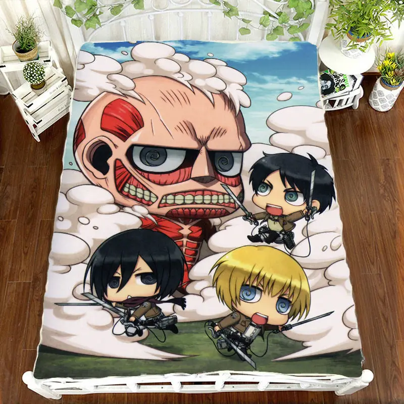 Anime Manga Shingeki no Kyojin Attack on Titan Bed Sheet 150*200cm Bedsheet - Цвет: 7