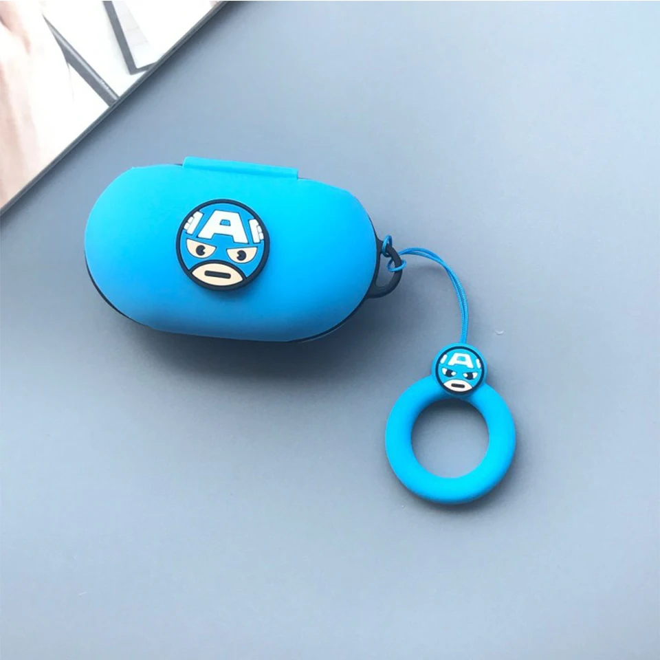 A Милый силиконовый чехол для samsung Galaxy Buds чехол для зарядки Bluetooth наушники беспроводные наушники с кольцом на палец - Цвет: A