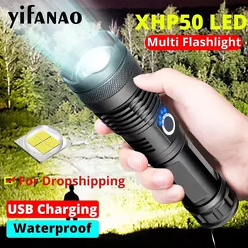 

Cree xhp50 most powerfu led flashlight usb Zoom torch xhp50 18650 or 26650 Rechargeable battery hand light Best Camping, Outdoor